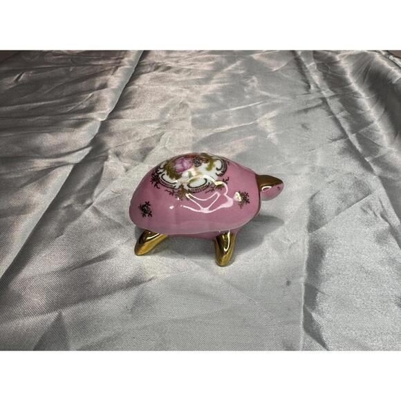 Pink & Gold Vintage Limoges Turtle Trinket Box - Picture 5 of 7